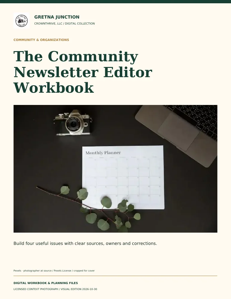 The Community Newsletter Editor Workbook — digital edition cover