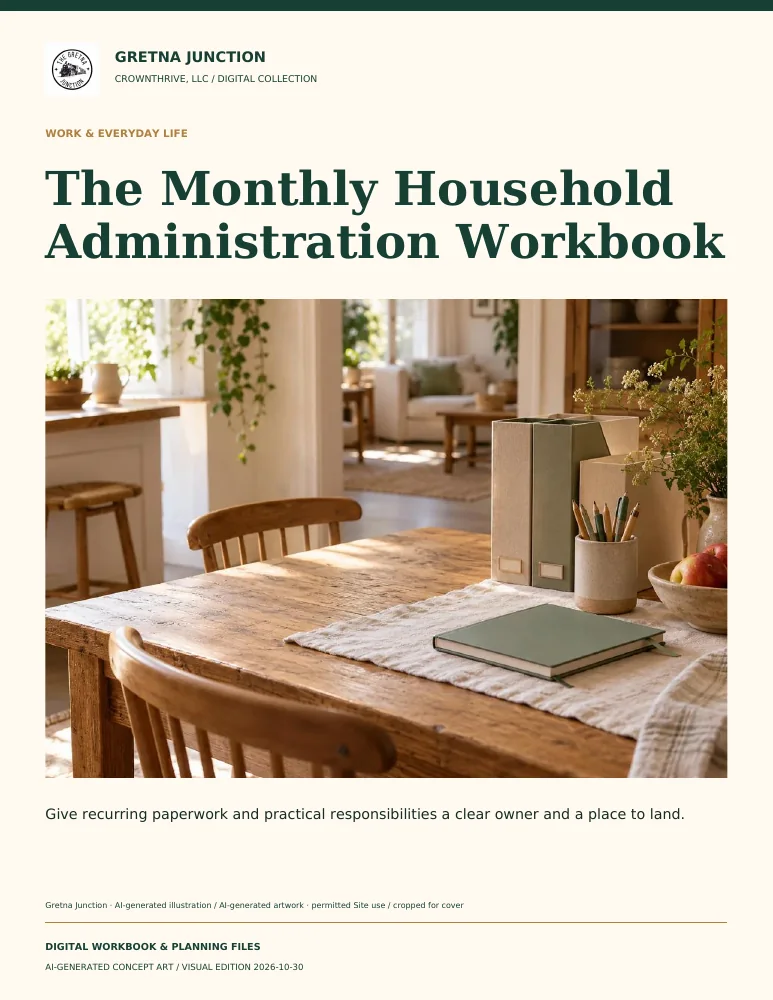 The Monthly Household Administration Workbook — digital edition cover