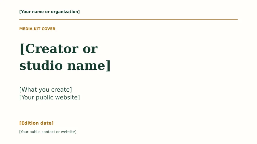Example editable layout from Local Creator Media Kit Template