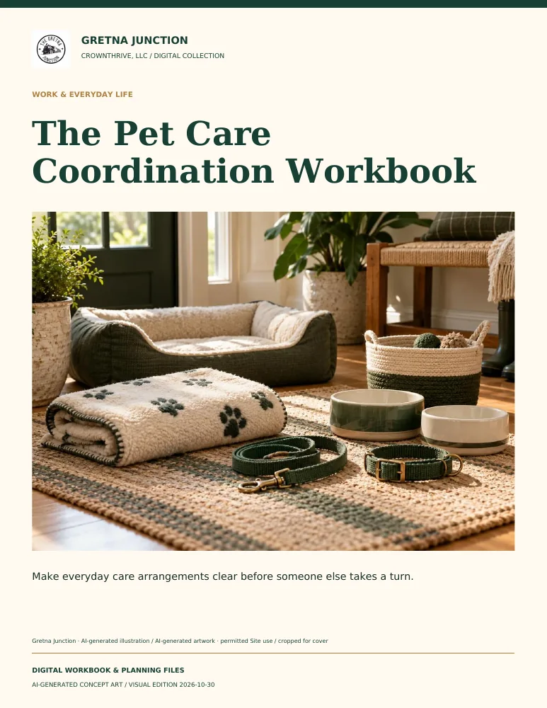 The Pet Care Coordination Workbook — digital edition cover