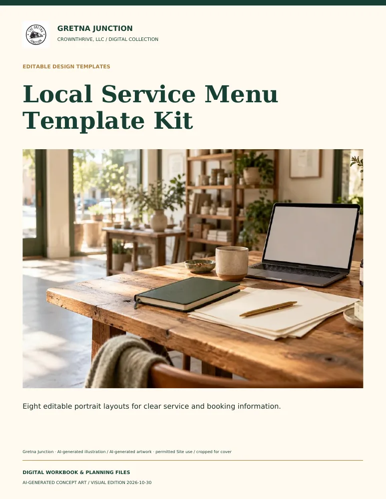 Local Service Menu Template Kit — digital edition cover