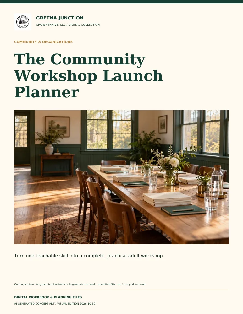 The Community Workshop Launch Planner — digital edition cover