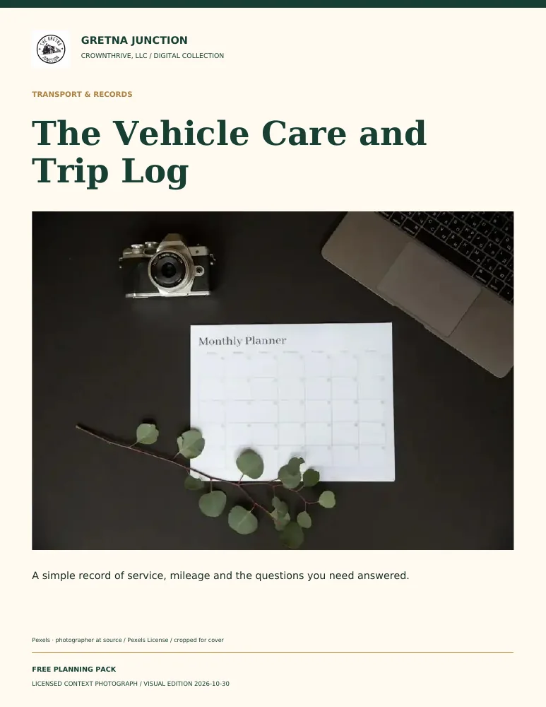 The Vehicle Care and Trip Log — digital edition cover