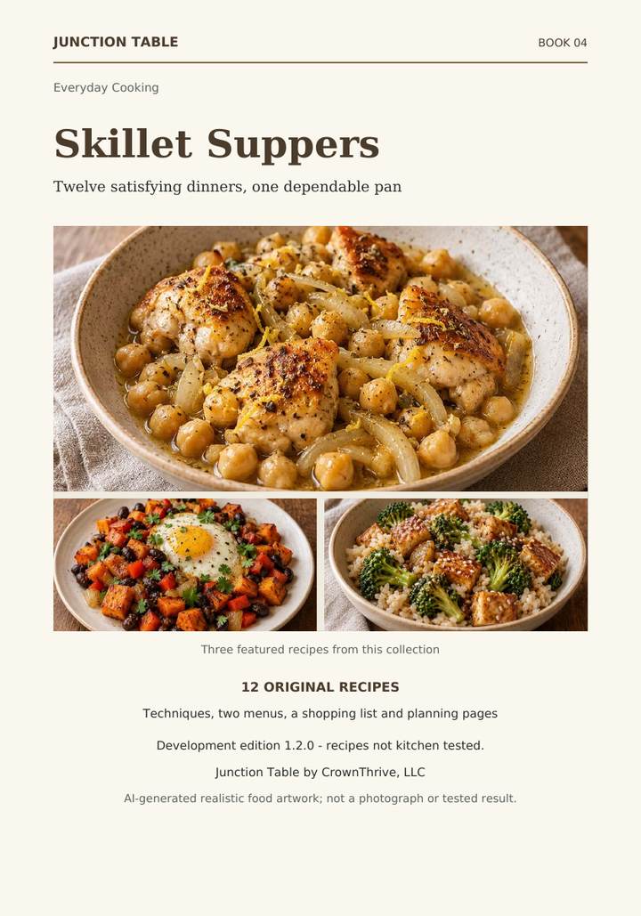 Illustrated cover of Skillet Suppers