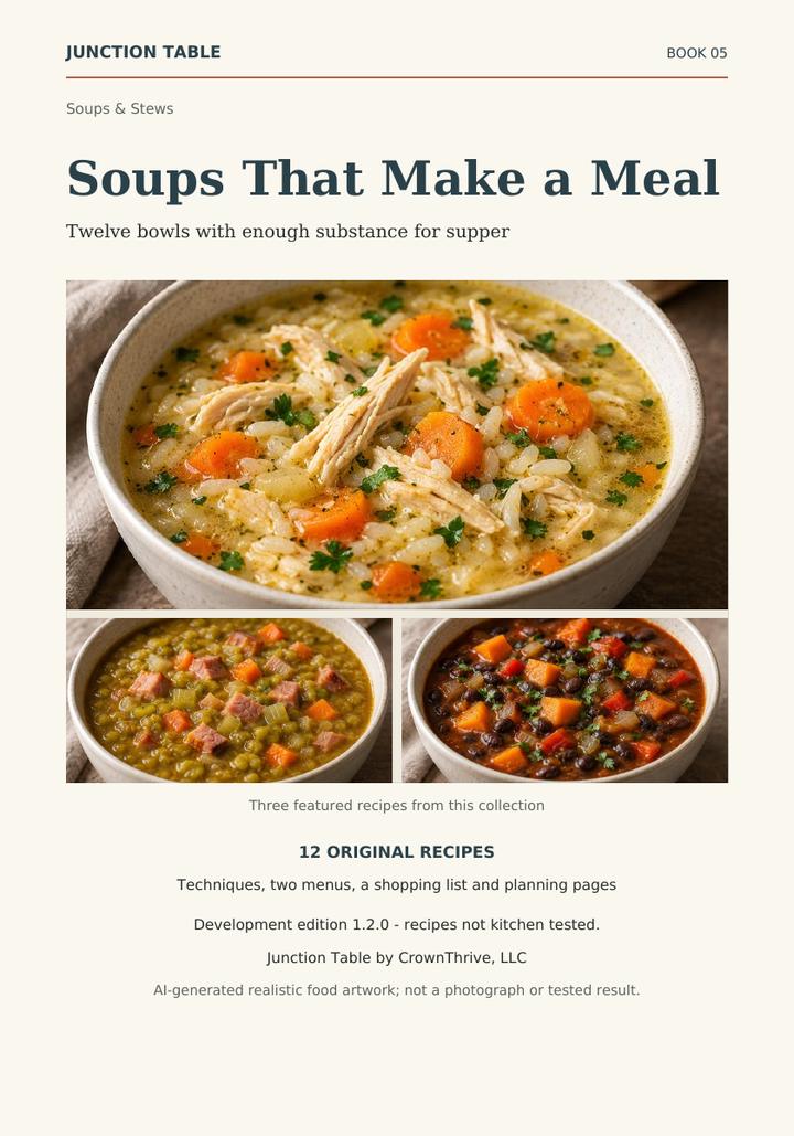 Illustrated cover of Soups That Make a Meal
