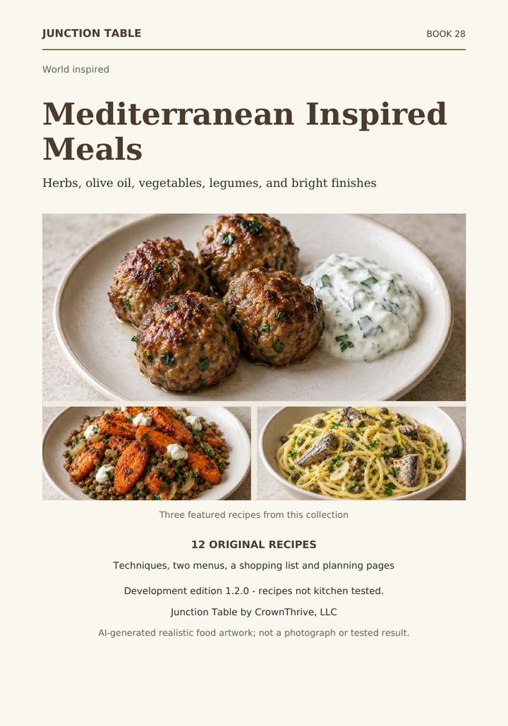 Illustrated cover of Mediterranean Inspired Meals