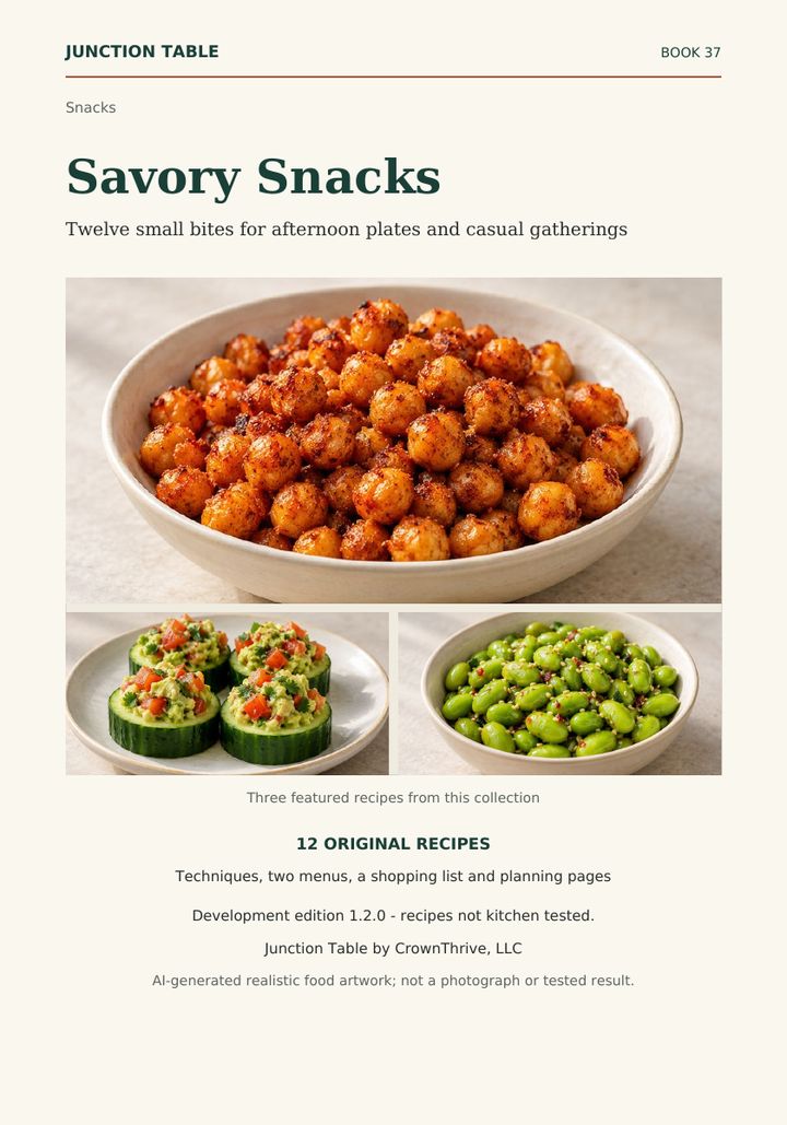 Illustrated cover of Savory Snacks