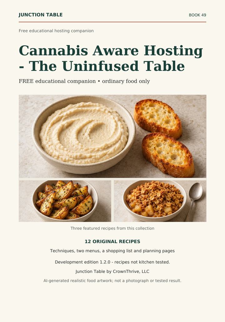 Illustrated cover of Cannabis Aware Hosting - The Uninfused Table